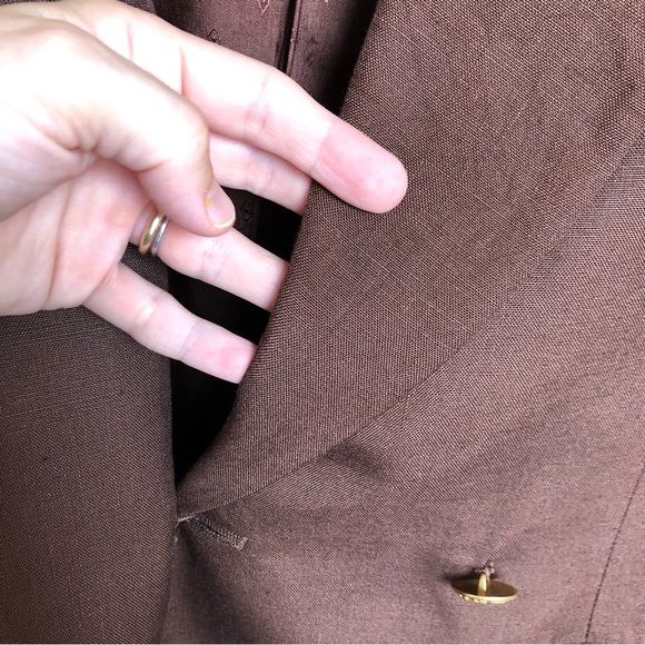 Talbots VIntage Double Breasted Linen Blazer Brown Size 2P - Picture 13 of 13